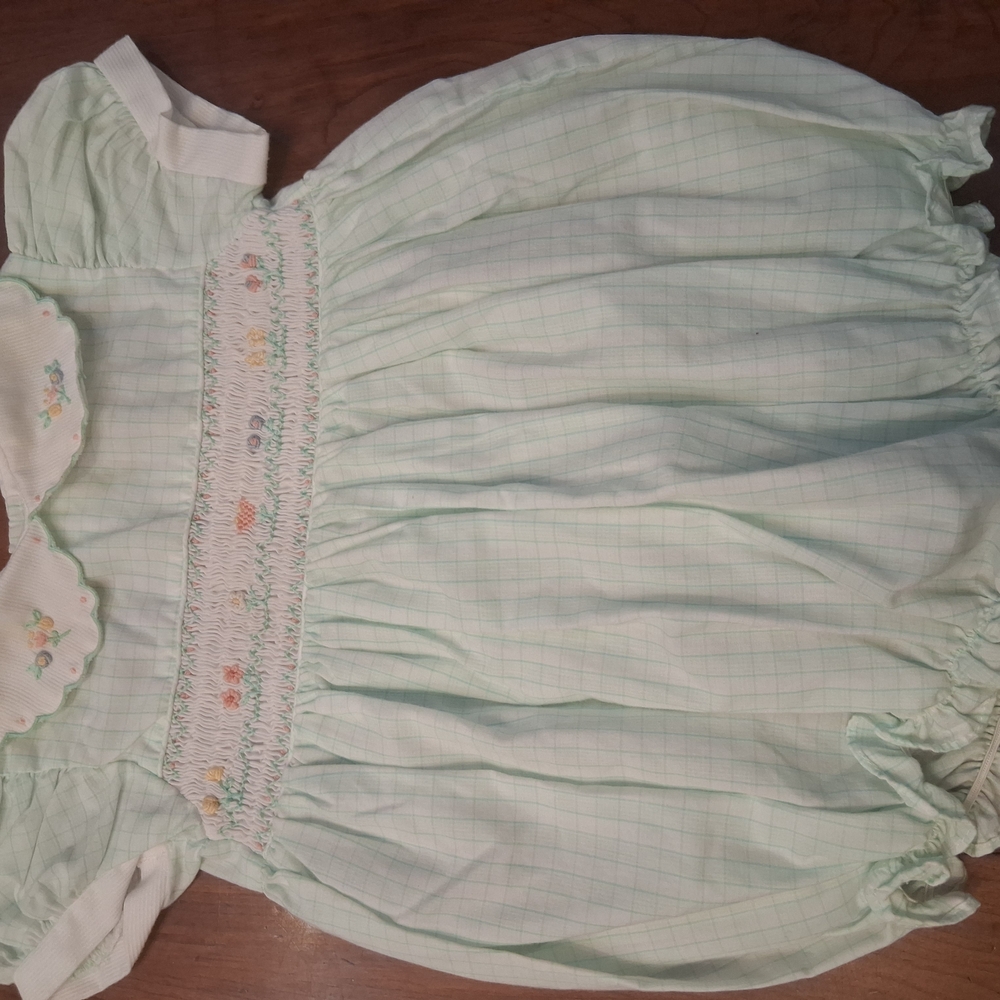 Carriage Boutique Mint Green Smocked One Piece